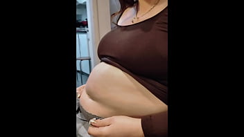 BBW Nicole has a Tummy Ache after long day