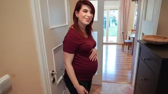 Pregnant redhead wife has rough sex for money to pay off debt