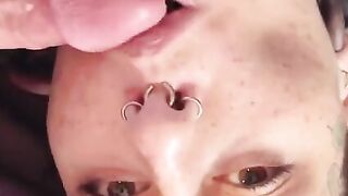 Split-tongue Oral Sex Close up POV— Tongue Worship for his Penis