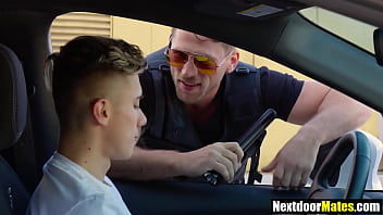 Gay policeman caught him jerking off in public &amp_ fucked him