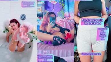 Alt Egirl In Fishnets With Bushy Pussy And Glasses Solo Masturbation