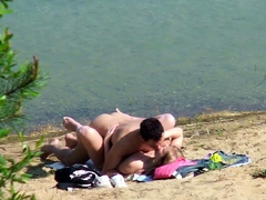 Real Teen Couple on German Beach Voyeur Fuck by Stranger