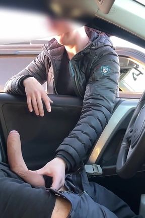Parking Lot: She Can&#039;t Stop to Watch My Hard Cock Exposed Big Dick