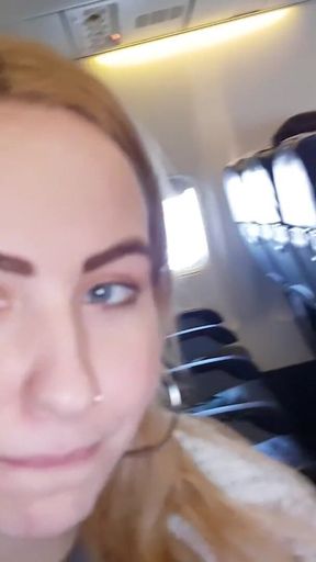 Key moment from &quot;Real Public Airplane! Jerk off , Suck my cock ! Shows boobs&quot;