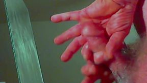 Two cameras masturbating my hard cock and cum