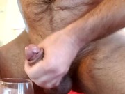 Muscle bear drops quick, thick cumshot!