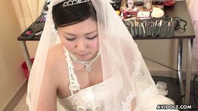 Unbridled Brunette Emi Koizumi gets ravaged on her sacred wedding gown, no holds barred.