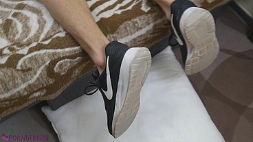 Intense wet footjob
