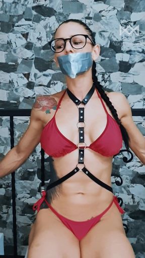 Bound in Red: Helpless &amp; Gagged in the Chair