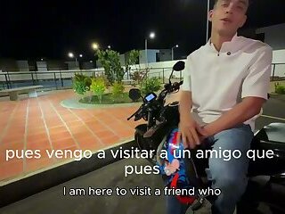 Young Latino twink guy gets fucked by the strange mechanic who repaired my motorcycle in the street