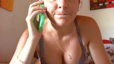 Nicoletta's slave on cell phone real phone call