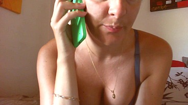 Nicoletta's slave on cell phone real phone call