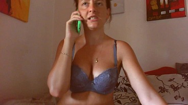 Nicoletta's slave on cell phone real phone call