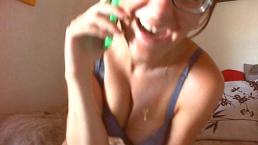 Nicoletta's slave on cell phone real phone call