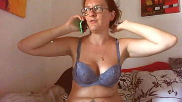 Nicoletta's slave on cell phone real phone call