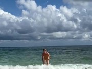 Hot mucsle stud on the beach naked