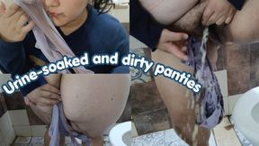 Peeing in dirty panties