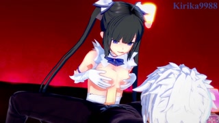 Hestia and Bell Cranel have intense sex at a love hotel. - DanMachi Hentai