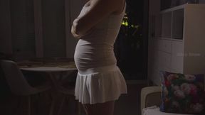 White Outfit, Round Belly