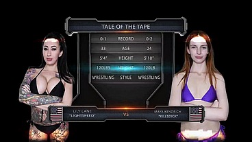 Lily Lane vs Maya Kendrick Female Wrestling