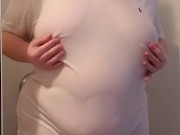 For a fan, white polo shirt in shower. Teasing befor sex.