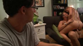 allie haze cuckolds husband by fucking hot dude in front of him!