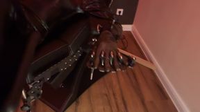 Latex slave is punished by the Baroness