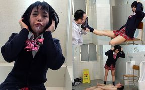 CFNM, Dirty Shoes Licking, Spitting, Fap Watching, Sadistic College Girl's Daily Routine Is Tease Perverted Janitor After Class
