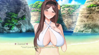 (Hentai Uncensored) Having Sex with Milf Kasumi at the beach - Summer Clover
