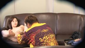 Mature Japanese lady moans while riding on a hard prick