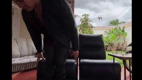 Ravaging like hell at the backyard, with my fuckhole so packed up with a masive jizz looad