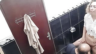 He paid to film the lesbian sucking and fucking in the bar's bathroom.