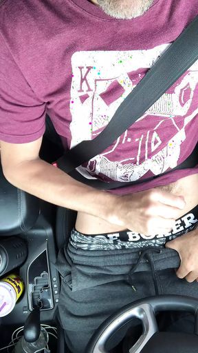 Pulled the car over during the roadtrip to rub a thick load out of my rock hard cock