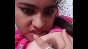 cute north indian girl squessing her boobs, nipples and showing pussy orgasm leaked with hindi sex talk