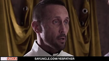 When the priest is finally ready to penetrate the boy, he bends him down and shoves big dick up his ass while the boy&rsquo_s moans fill the room
