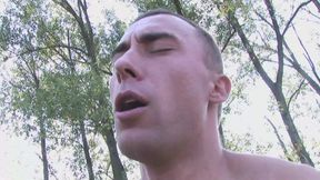 Nylon granny likes outdoor fuck and facial