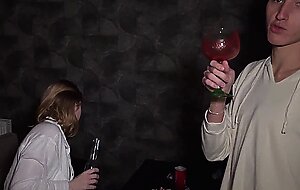 Fucked busty friend's girlfriend hard at house party and made her squirt