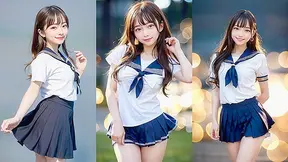 Sailor Suit Babe Desires Fierce AI-Fueled Pleasure Ride