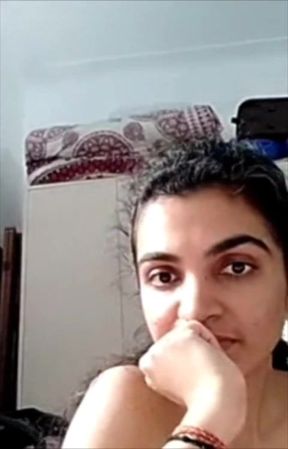 Sexy horny indian milf stripping nude on webcam showing big boobs ass finger pussy