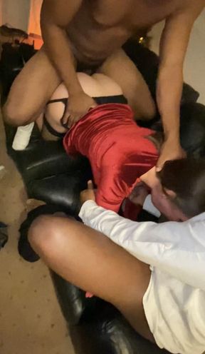 Fucked by two massive cocks