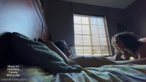 Stepmom cheats on husband with stepson & gets a messy creampie