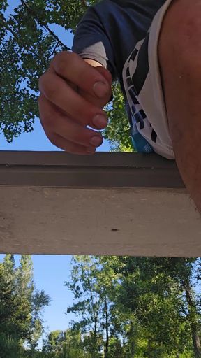 Cumshot at the public park   Clip 1