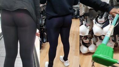 Candid Seethrough Leggings of Latina Babe in Shopping Mall Best Cameltoe and Booty POV
