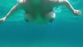 Naked Swimming Tease: KlaraHope Underwater Snorkel Gear