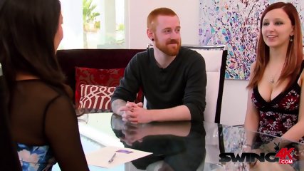 Tj feeds Jeremys cock into another horny swinger wives mouth