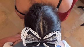 teen maid in need, due to the quarantine, sells me her ass for money, after cleaning my room