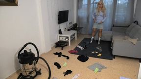 A powerful vacuum cleaner sucks things in b