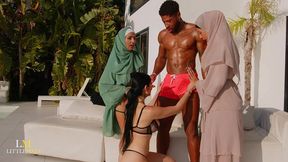 sluts in hijab share a bbc poolside