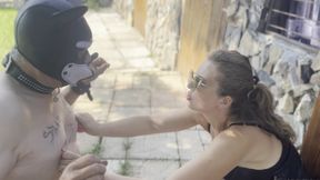 Armpit worship, stiletto worship, nipple and ball torment - puppy training