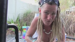 Naked Fayth Inflates Huge Mylar Loon with a Straw